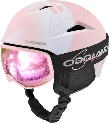 Snowboard Helmet, Ski Helmet with Ski Goggles for Adults & Youth, Durable PC Shell & EPS Foam, Safety Snow Helmets Goggles for Men Women