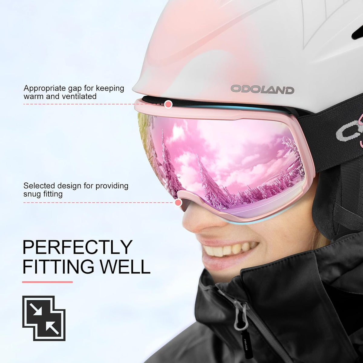 Snowboard Helmet, Ski Helmet with Ski Goggles for Adults & Youth, Durable PC Shell & EPS Foam, Safety Snow Helmets Goggles for Men Women