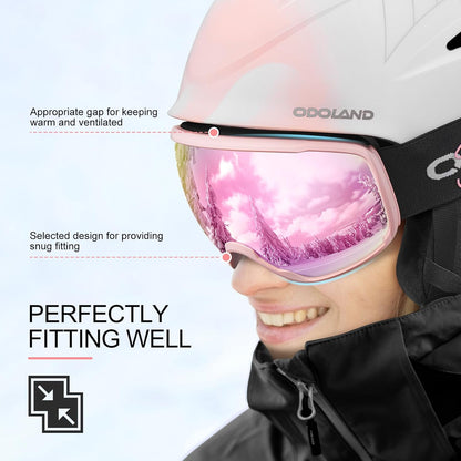 Snowboard Helmet, Ski Helmet with Ski Goggles for Adults & Youth, Durable PC Shell & EPS Foam, Safety Snow Helmets Goggles for Men Women