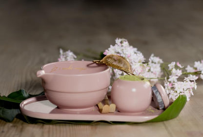 Blush Pink 7-Piece Matcha Tea Set with Bowl & Bamboo Whisk