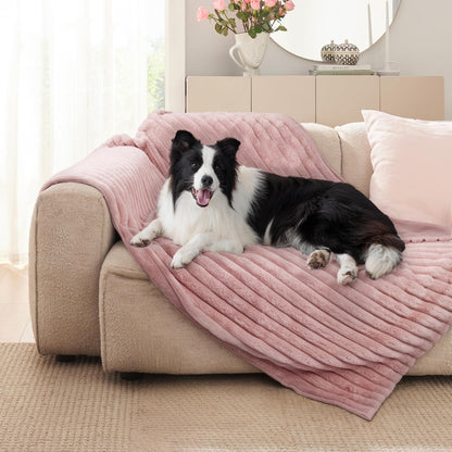 Reversible Waterproof Sherpa Pet Blanket for Large Dogs & Cats