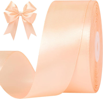Peach Satin Ribbon, 1-1/2 Inches, 50 Yards