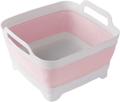 Collapsible Dish Basin, Washing Basin for 9L large Capacity, Pink