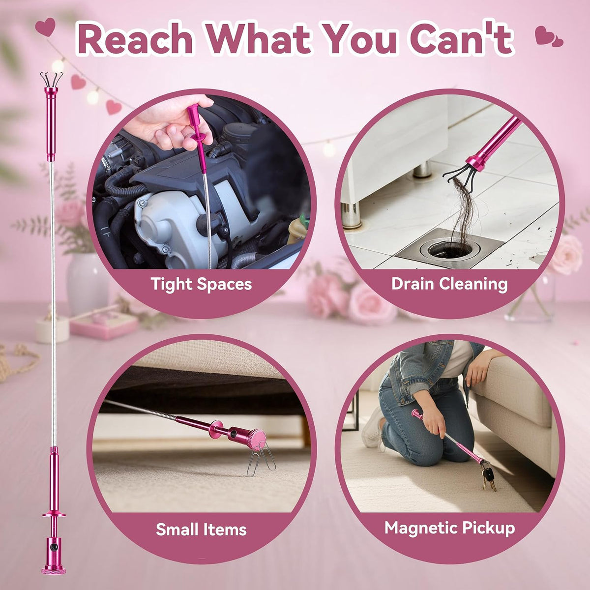 159 Piece Pink Tool Set, Tool Kit for Women, General Household pink tool kit for Home Auto Repair, Basic Mechanic Tool Box, with Storage Case