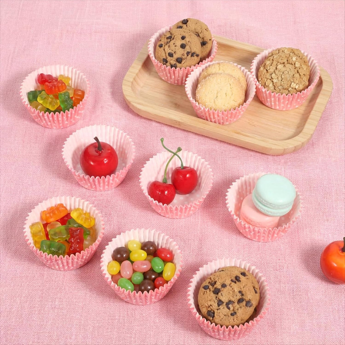 Cupcake Liners Pink, 100PCS Cupcake Liners for Baking, Standard Paper Baking Cups, Greaseproof Muffin Wrappers for Wedding Birthday Party