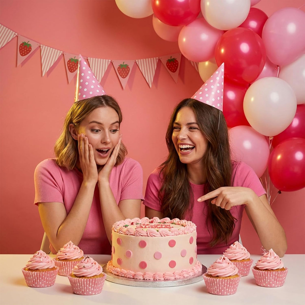 Cupcake Liners Pink, 100PCS Cupcake Liners for Baking, Standard Paper Baking Cups, Greaseproof Muffin Wrappers for Wedding Birthday Party