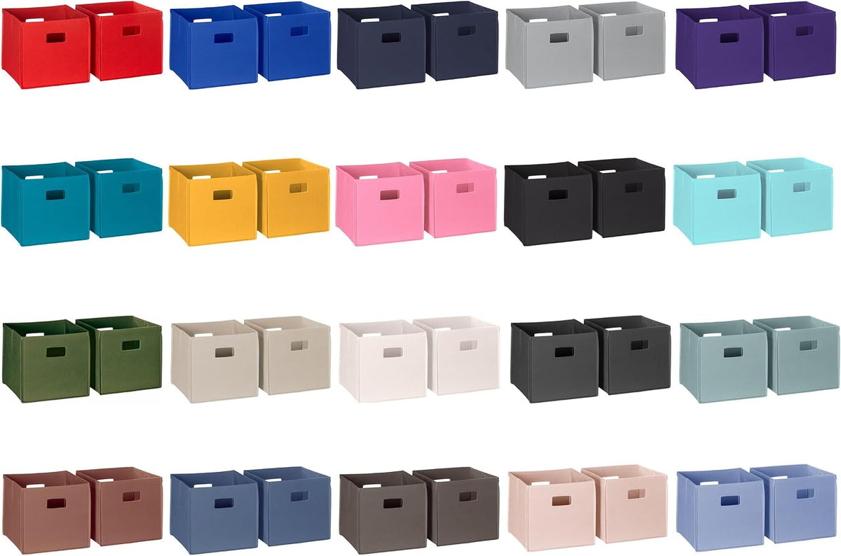 RiverRidge Folding Storage Bins - 2-pack of 10in Tall Pink Cubes