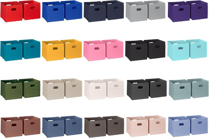 RiverRidge Folding Storage Bins - 2-pack of 10in Tall Pink Cubes