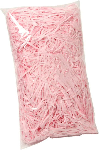 Raffia Paper Shreds, 100g Valentine's Day Shredded Paper for Gift Box, Crinkle Cut Paper Shred Filler for Gift Wrapping & Basket Filling(Light Pink)