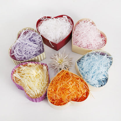 Raffia Paper Shreds, 100g Valentine's Day Shredded Paper for Gift Box, Crinkle Cut Paper Shred Filler for Gift Wrapping & Basket Filling(Light Pink)