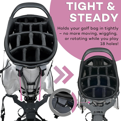 Golf Push Cart 3 Wheel - JAD ProGolf Ladies Pushcart for Women Golfers, Super Lightweight Deluxe Easy to Fold Collapsible Golfing Pull Cart