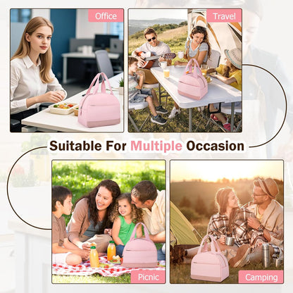Pink Lunch Bag for Woemn, LunchBox for Kids, Insulated Lunch Box for Women