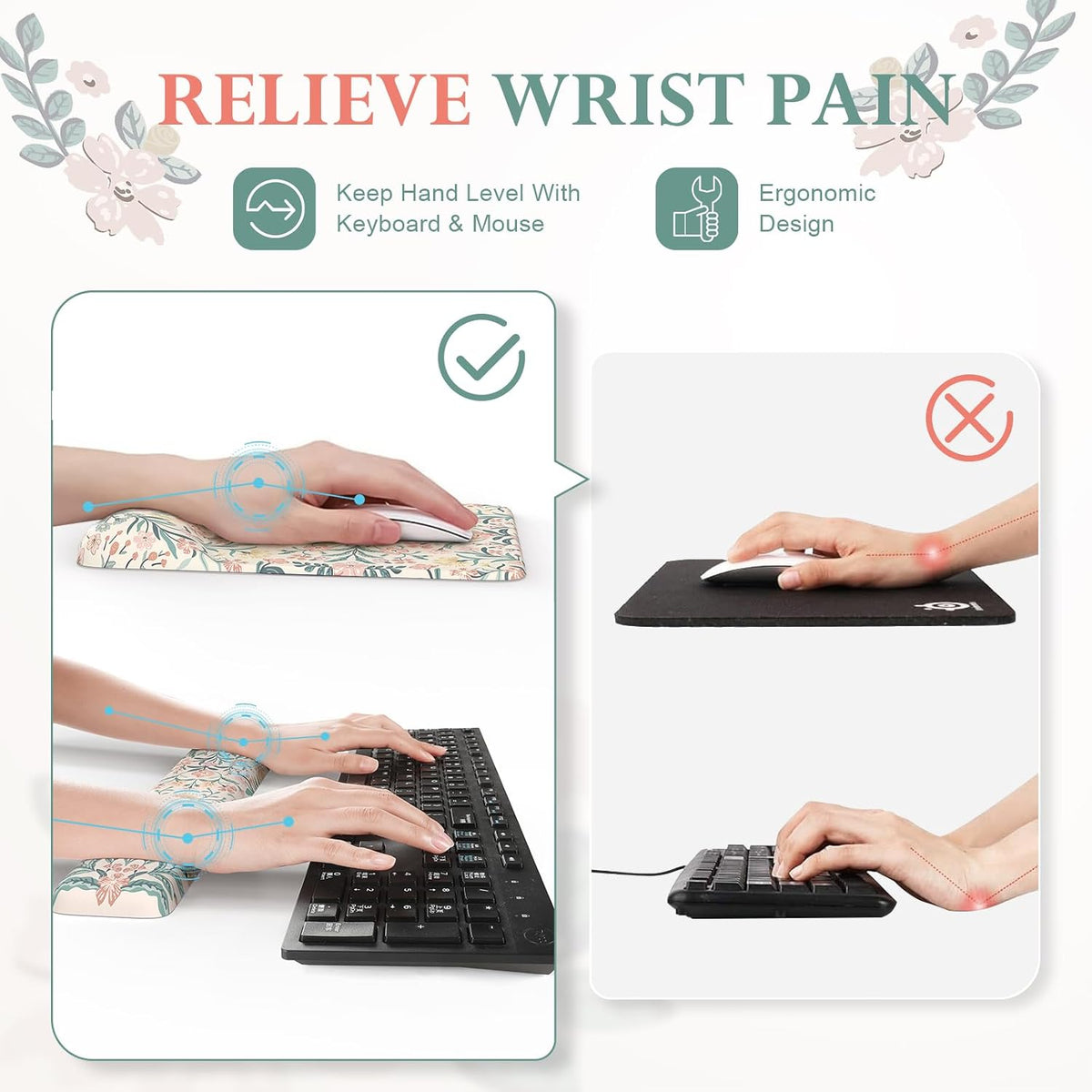 Pink Desk Mat Set Cute,Mouse Pad and Keyboard Pad Mat for Desk