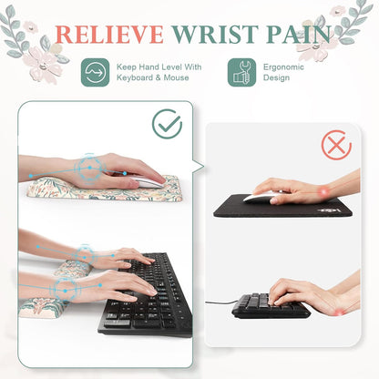 Pink Desk Mat Set Cute,Mouse Pad and Keyboard Pad Mat for Desk