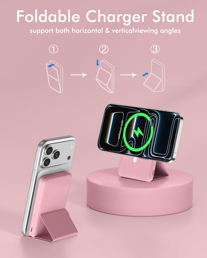 podoru for MagSafe Power Bank 10000 mAh, Foldable Magnetic Portable Charger