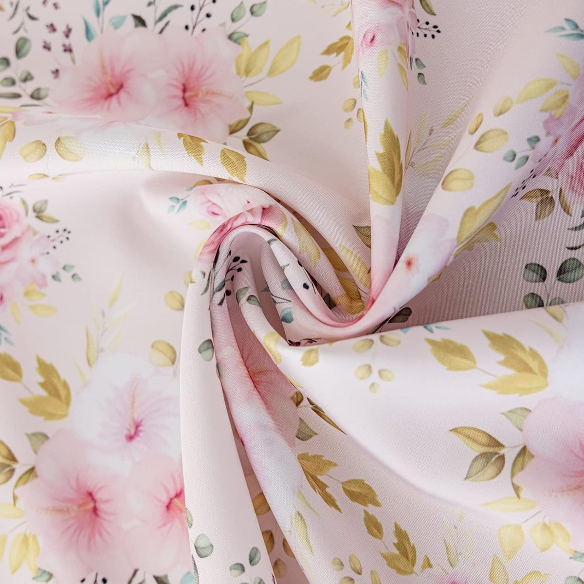 Flower Tablecloth, Pink Floral Table Cloth for Round Tables,Waterproof Resistant Rose Table Cover for Valentines,Parties,Wedding Use Spring/Summer (60 Inch Round)