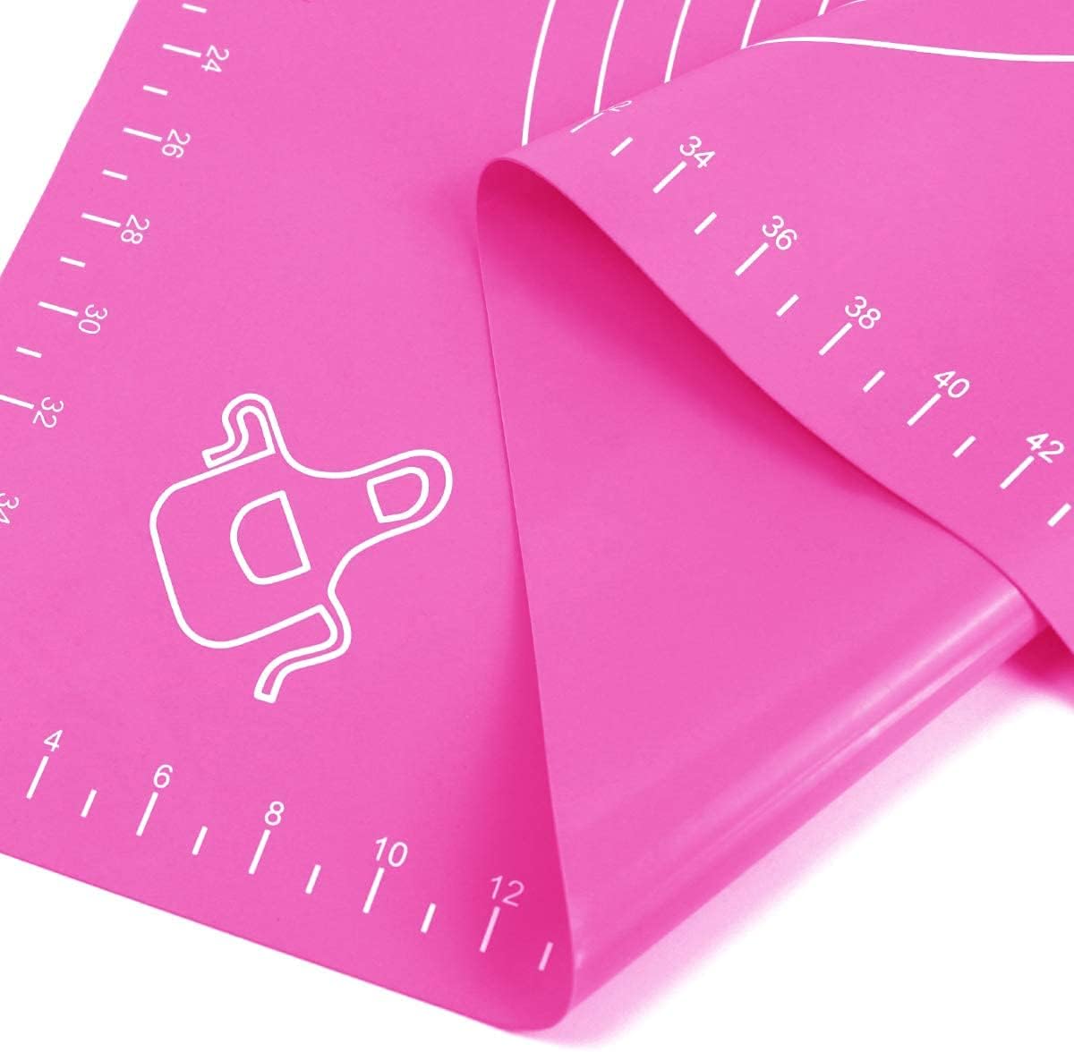 Silicone Baking Mat for Pastry Rolling Dough with Measurements (20" x 16 ", pink)