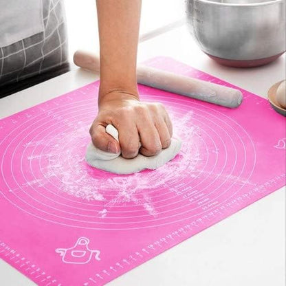 Silicone Baking Mat for Pastry Rolling Dough with Measurements (20" x 16 ", pink)