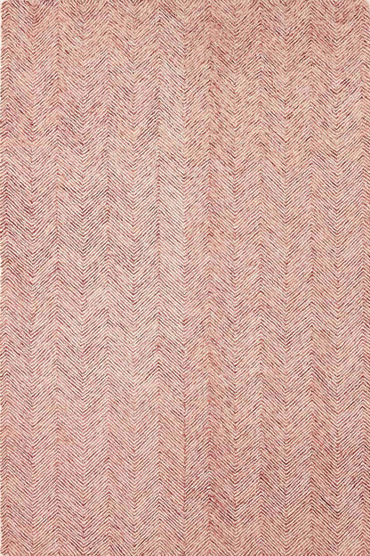 Modern Herringbone Chevron Collection Handcrafted Wool Area Rug - Durable, Zigzag Pattern, for High Traffic, Contemporary Design for Living Room, Bedroom, Dining Room Decor (Blush Pink, 5' x 8')