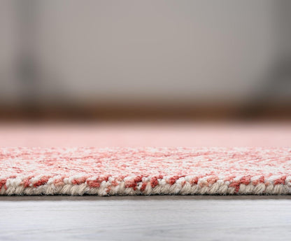 Modern Herringbone Chevron Collection Handcrafted Wool Area Rug - Durable, Zigzag Pattern, for High Traffic, Contemporary Design for Living Room, Bedroom, Dining Room Decor (Blush Pink, 5' x 8')
