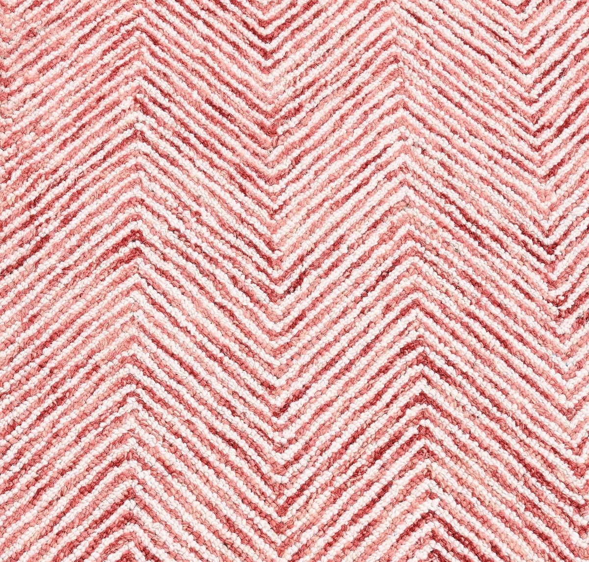 Modern Herringbone Chevron Collection Handcrafted Wool Area Rug - Durable, Zigzag Pattern, for High Traffic, Contemporary Design for Living Room, Bedroom, Dining Room Decor (Blush Pink, 5' x 8')