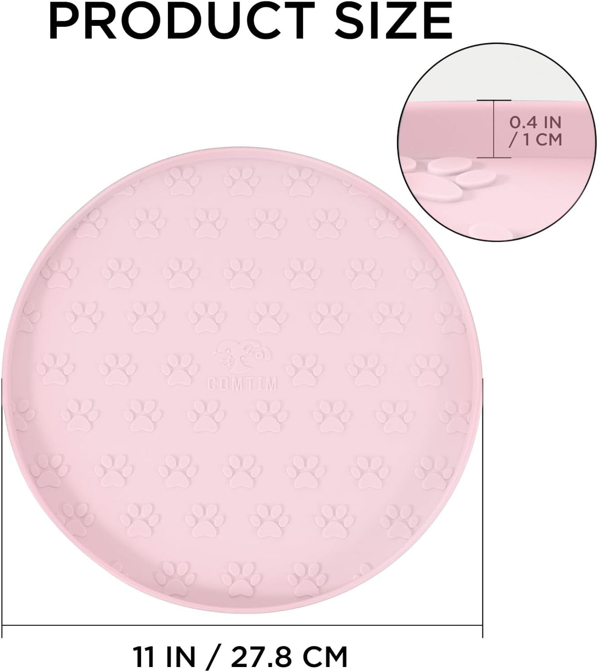 Waterproof Dog Food Mat - 2 Pack Silicone Pet Food Mat Dog Food Bowl Mats Cat Water Mats Eating Tray, Non-Slip Pet Placemat with Lip for Messy Drinkers to Protect Floor,Pink 11"×11"