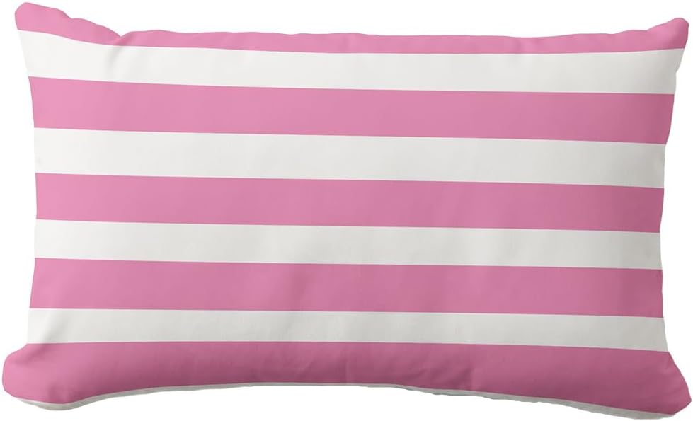 Classic Stripes Light Pink and White Throw Pillow Covers Modern Geometric Farmhouse Decorative Pillow Case Cover (12x20 inch,30 x 50cm)