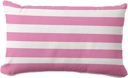 Classic Stripes Light Pink and White Throw Pillow Covers Modern Geometric Farmhouse Decorative Pillow Case Cover (12x20 inch,30 x 50cm)
