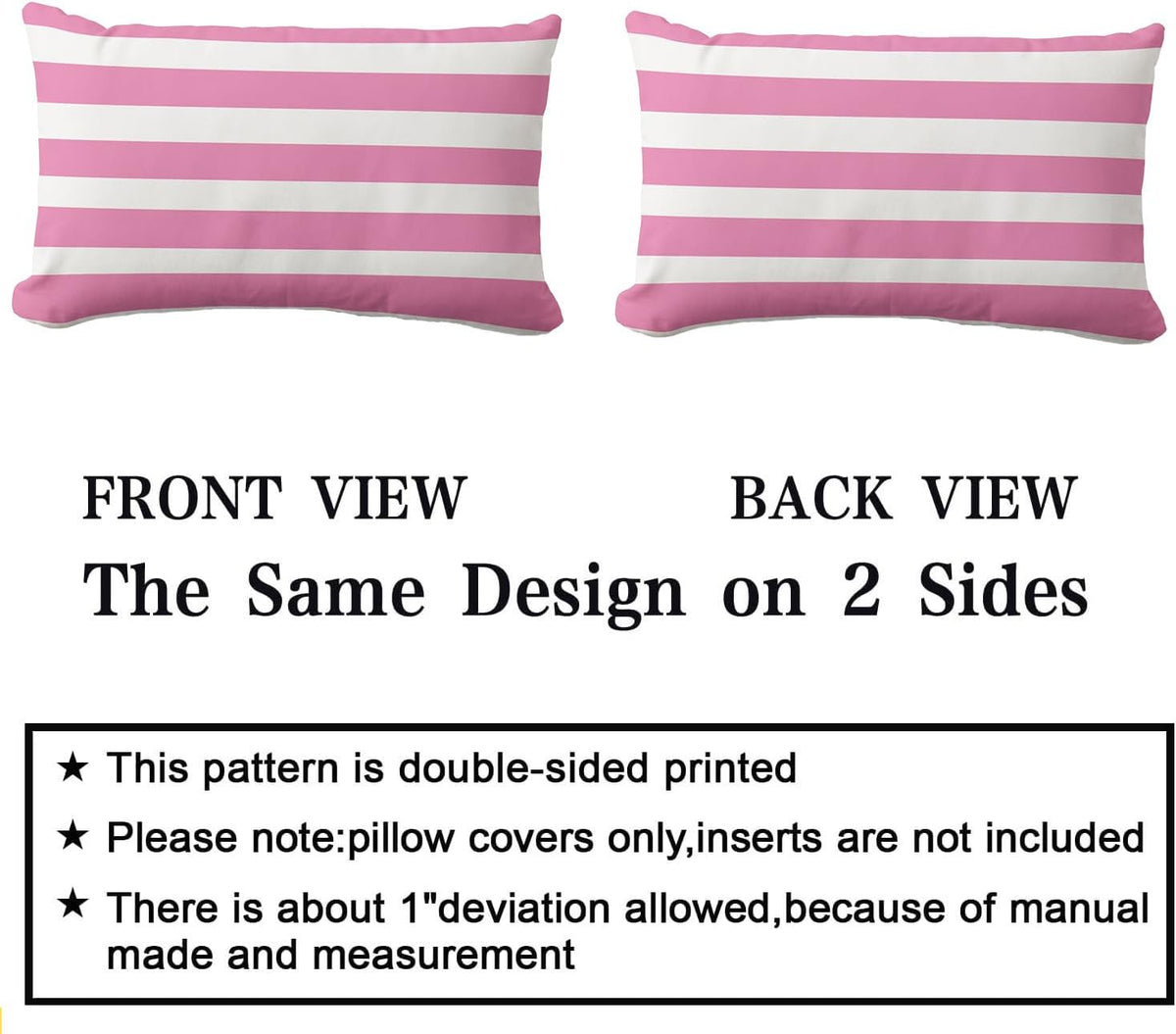 Classic Stripes Light Pink and White Throw Pillow Covers Modern Geometric Farmhouse Decorative Pillow Case Cover (12x20 inch,30 x 50cm)