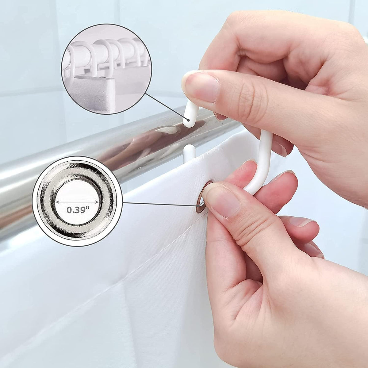 Pink Mermaid Shower Curtain Ocean Coral Reef Fish Seashell Jellyfish Watercolor Mermaid Tail Under The Sea Blue Nautical Coastal Underwater Bath Curtains with Hook,70x70 Inch