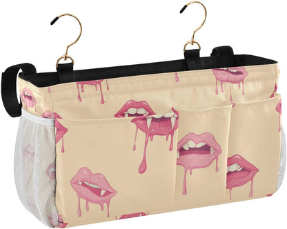 Pink Lips Bedside Caddy Bedside Organizer Bedside Storage Caddy College Dorm Bed Accessories