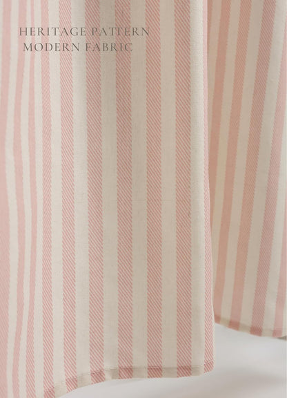 Pink Striped Shower Curtain Cotton Blend 72X72 Inches Machine Wash