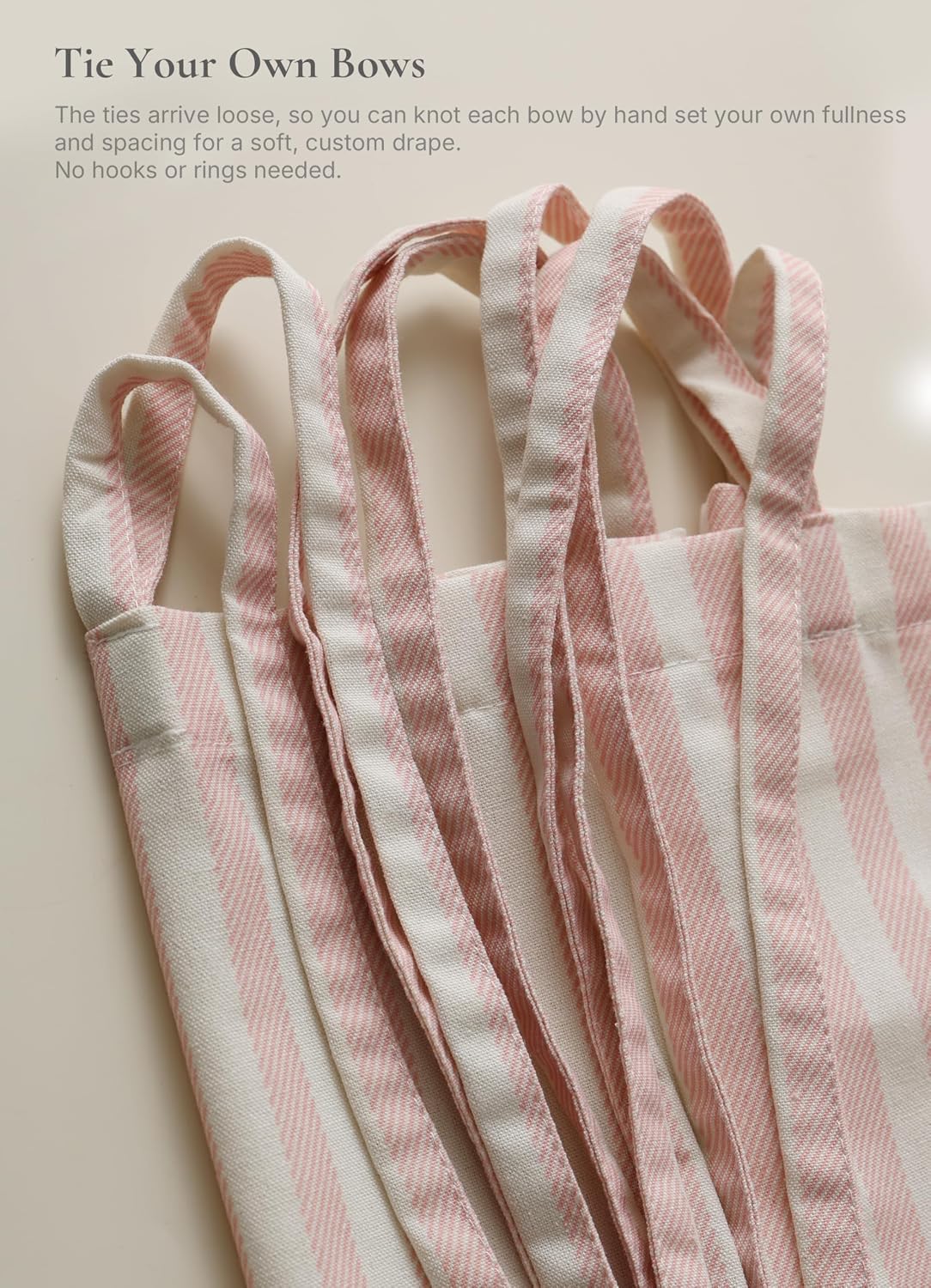 Pink Striped Shower Curtain Cotton Blend 72X72 Inches Machine Wash