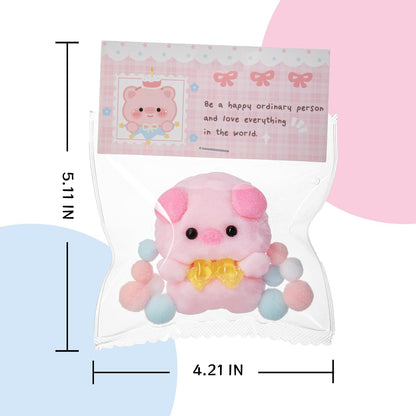 Handmade Taba Pink Pig Squishy - Original Flocked Silicone Cute Squishy Toys for Kids & Adults, Stress Relief Squeeze Toy, Party Favors & Goodie Bag Stuffers