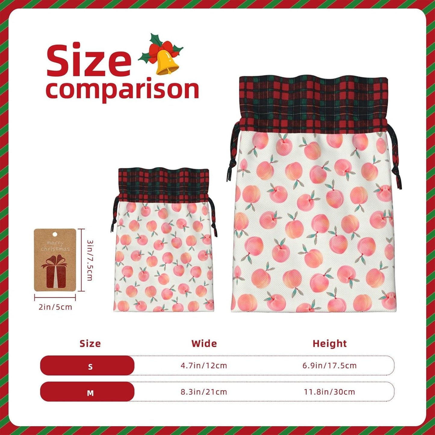 DRTGEDS Pink Peach 4.7x 6.9in Large Capacity Gift Bag With Drawstring For Your Halloween Precious Gifts 1pcs