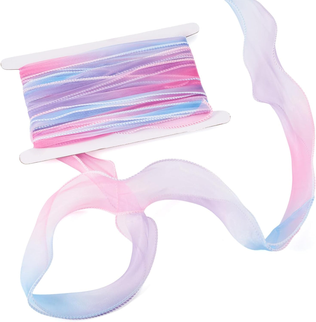 Elecrelive 10 Yards Rainbow Iridescent Chiffon Ribbons Pastel Sheer Ribbon