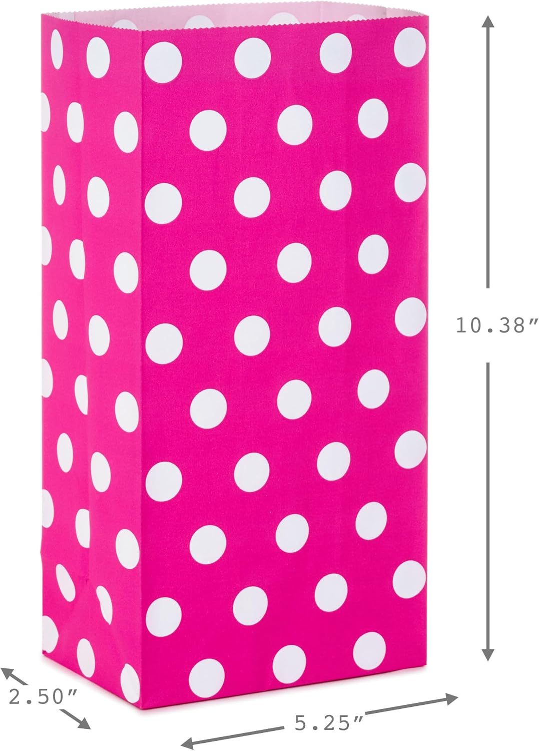 Pink Party Favor and Wrapped Treat Bags, Assorted Designs (30 Ct., 10 Each of Chevron, White Dots, Solid) for Valentines Day, Baby Showers, Bridal Showers, Birthdays, Care Packages, May Day