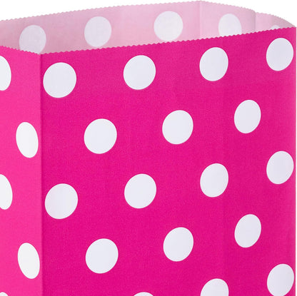 Pink Party Favor and Wrapped Treat Bags, Assorted Designs (30 Ct., 10 Each of Chevron, White Dots, Solid) for Valentines Day, Baby Showers, Bridal Showers, Birthdays, Care Packages, May Day