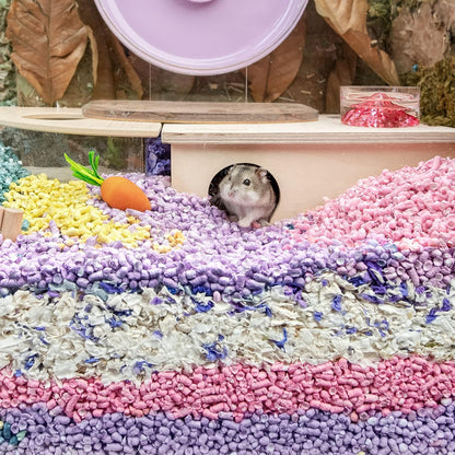 Hamster Paper Pellets Bedding 1.8LB / 850g Small Aninam Bedding for Syrian Dwarf Hamsters Gerbils Mice Mouse Lemming Degus or Other Small-Sized Pets (Pink)