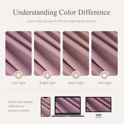 Blush Pink Linen Fabric Shower Curtains for Bathroom, 72x72