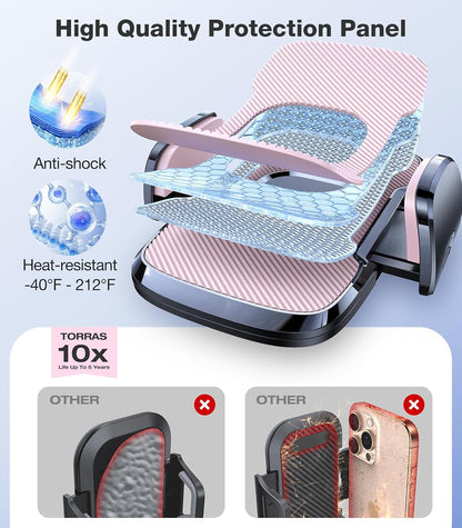Pink Phone Holders for Your Car【Ultra-Durable & Strongest Suction】, Universal Car Phone Holder Mount Truck Cradle Stand for Dashboard Windshield Vent, Pink Car Accessories