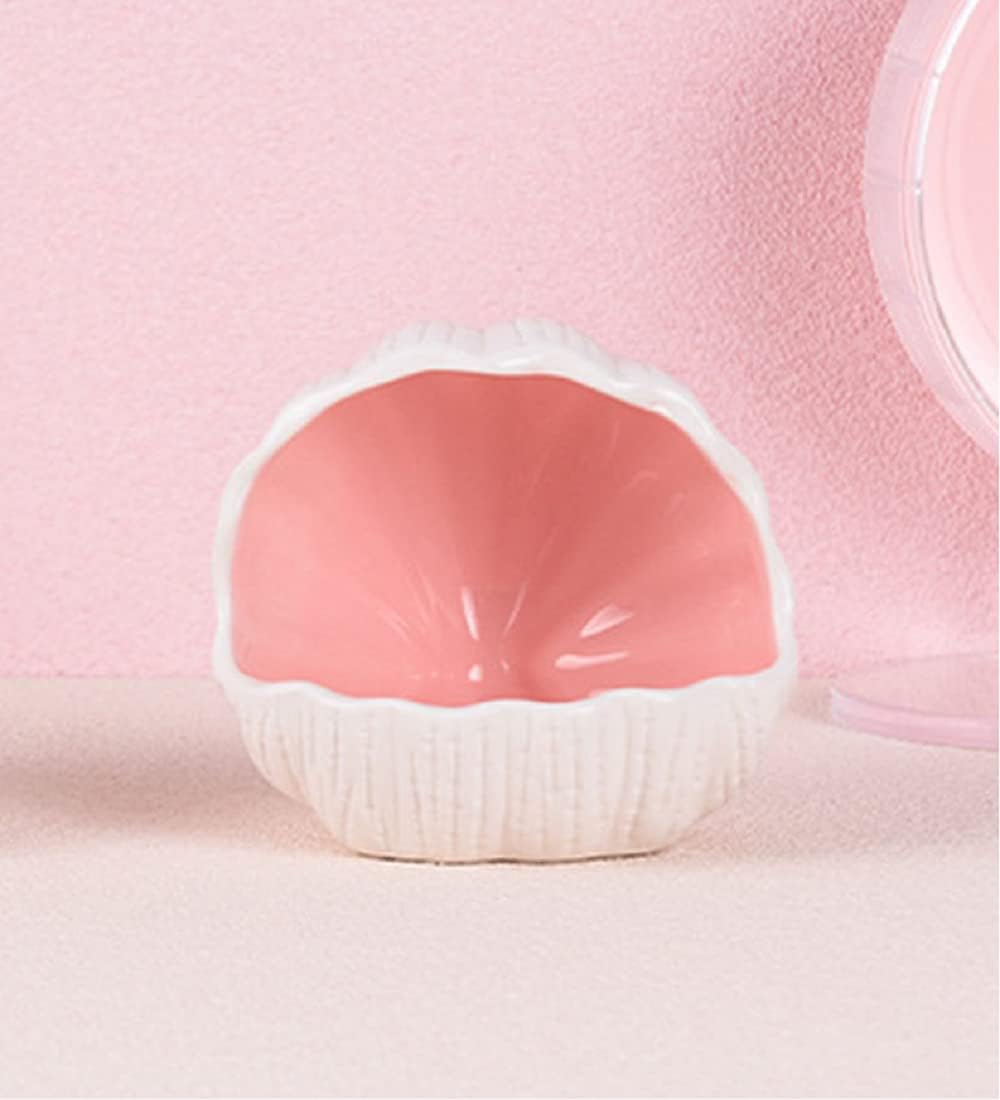 Hamster House Ceramic,Small Hamster Summer Shelter Shell Shaped Hamster Habitals Cool Bed Hamster Accessiories, Anti Bite Hideaway House Cave for Mice Gerbil (Pink)