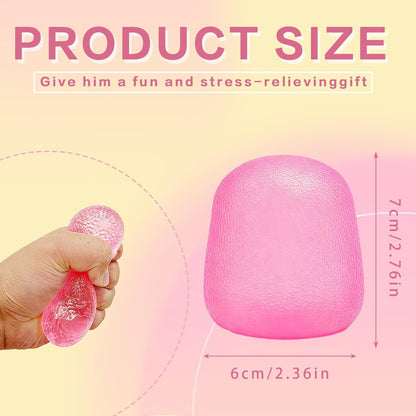 Soft Silicone Squeeze Ball, Slow Rising Gumdrop Toy, Ages 3+(Pink)