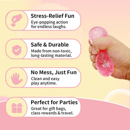 Soft Silicone Squeeze Ball, Slow Rising Gumdrop Toy, Ages 3+(Pink)
