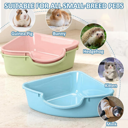 Corner Litter Box, Low Entry Kitten Litter Box for Small Cats & Guinea Pig