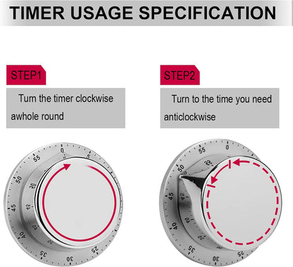 Pink Candy Land Stainless Steel Timer, Kitchen Timer with Magnetic Base, Countdown Timers for Gym, Office, Cooking, Baking, Jogging