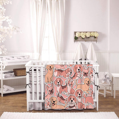 Cute Dogs Pink Throw Blanket Ultra Soft Warm Lightweight All Season Puppy Pet Animals Fleece Blanket for Bed Sofa Camping Travel Home Decor Cozy Gift, 40"X30"