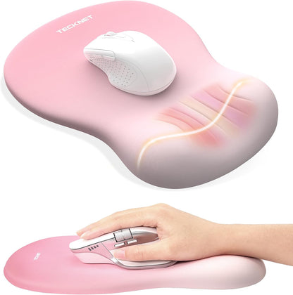 Ergonomic Mouse Pad with Wrist Rest, Smooth Surface & Non-Slip Base