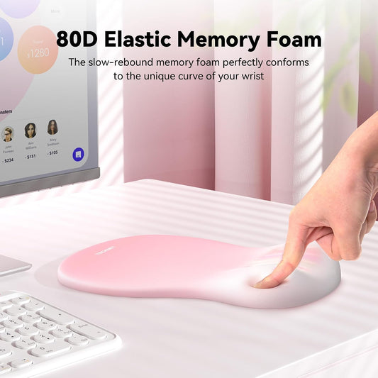 Ergonomic Mouse Pad with Wrist Rest, Smooth Surface & Non-Slip Base