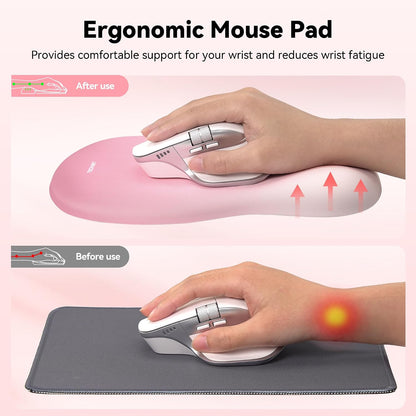 Ergonomic Mouse Pad with Wrist Rest, Smooth Surface & Non-Slip Base